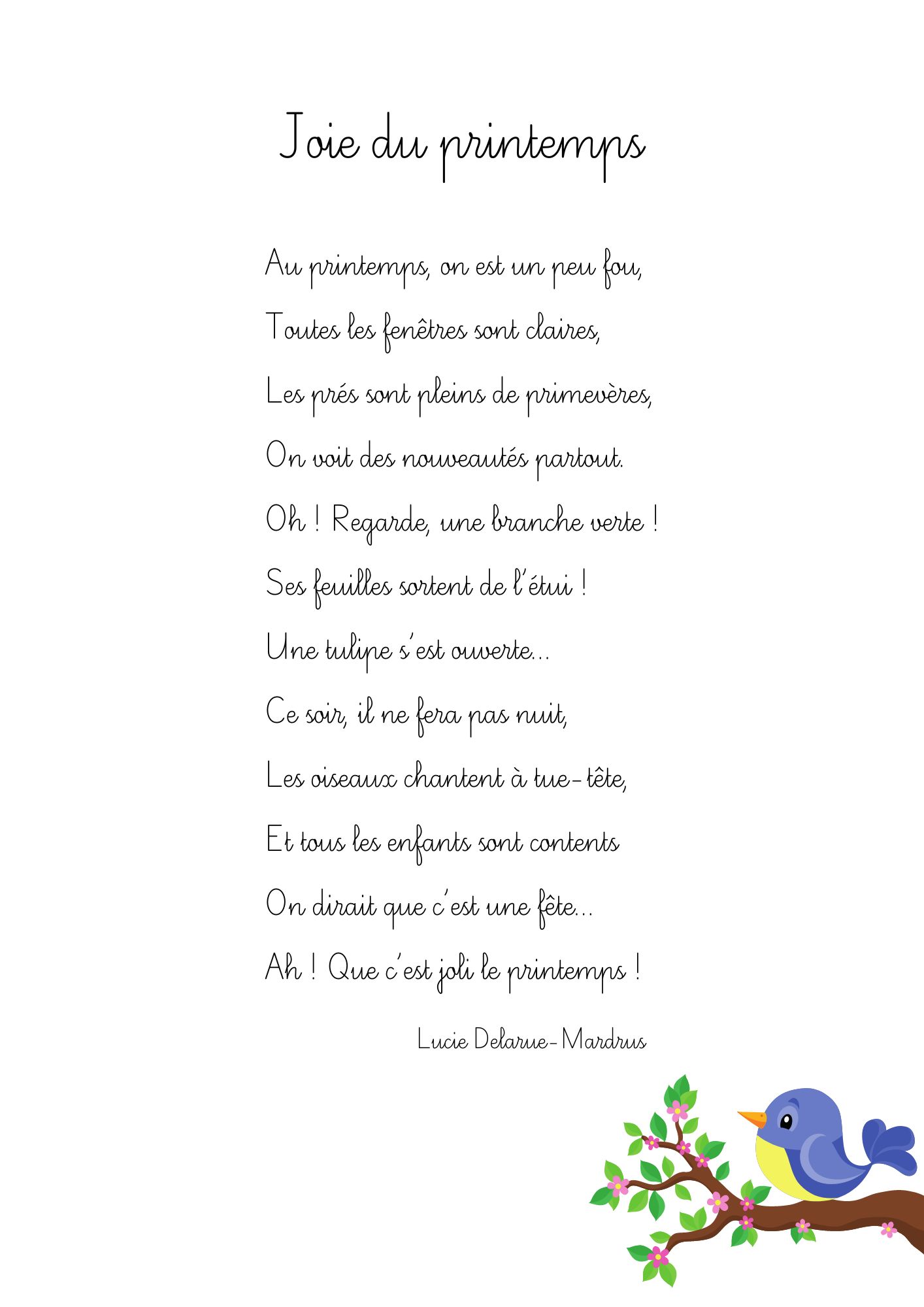 Poésie Joie du printemps de Lucie Delarue-Mardrus
