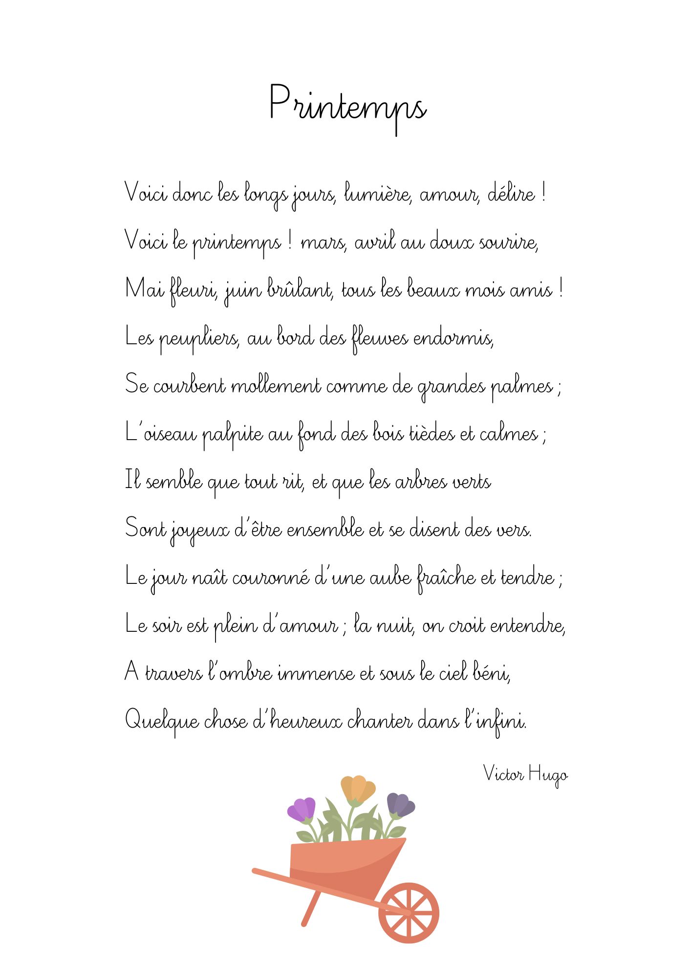 Poésie Printemps de Victor Hugo